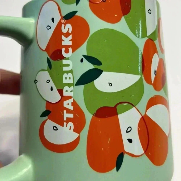 Starbucks mint green with apples design mug teachers 14 fl oz - Picture 6 of 6